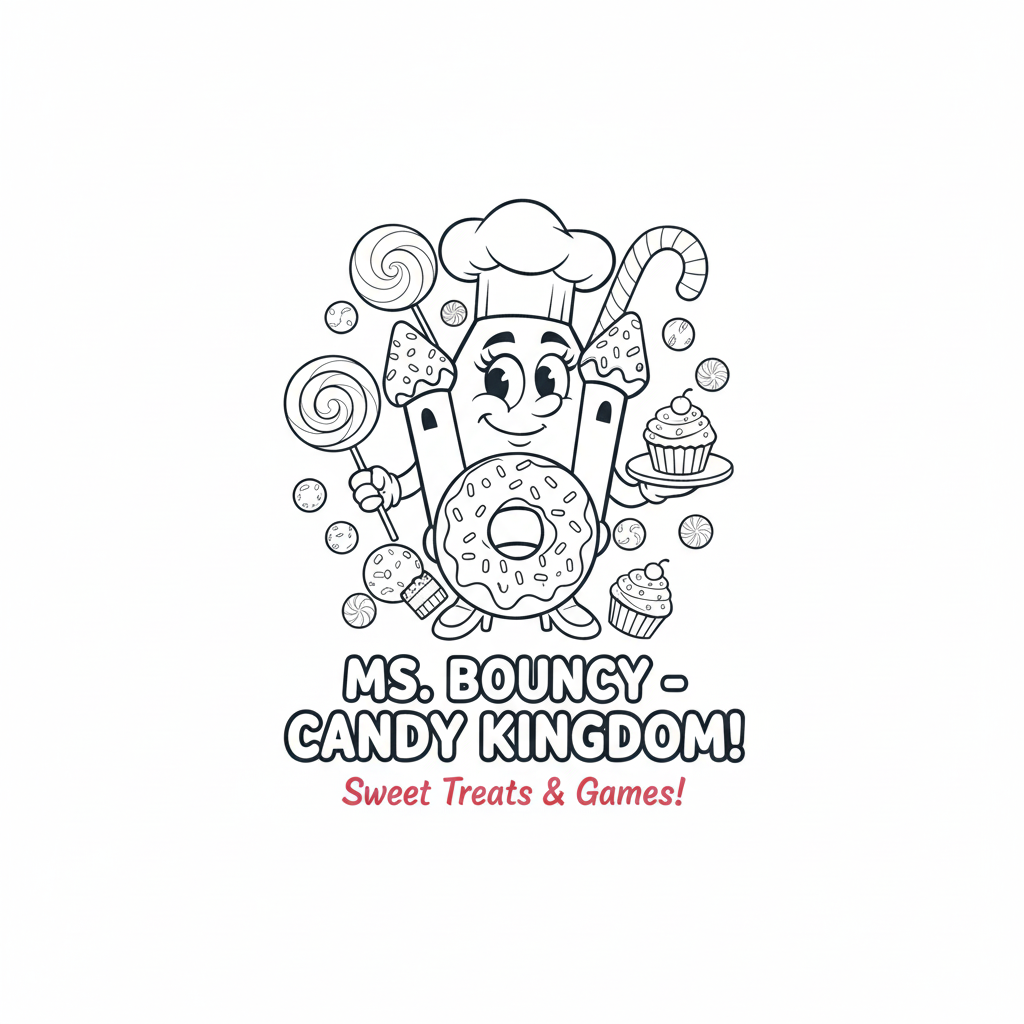 Kleurplaat Ms. Bouncy Candy Kingdom blanco