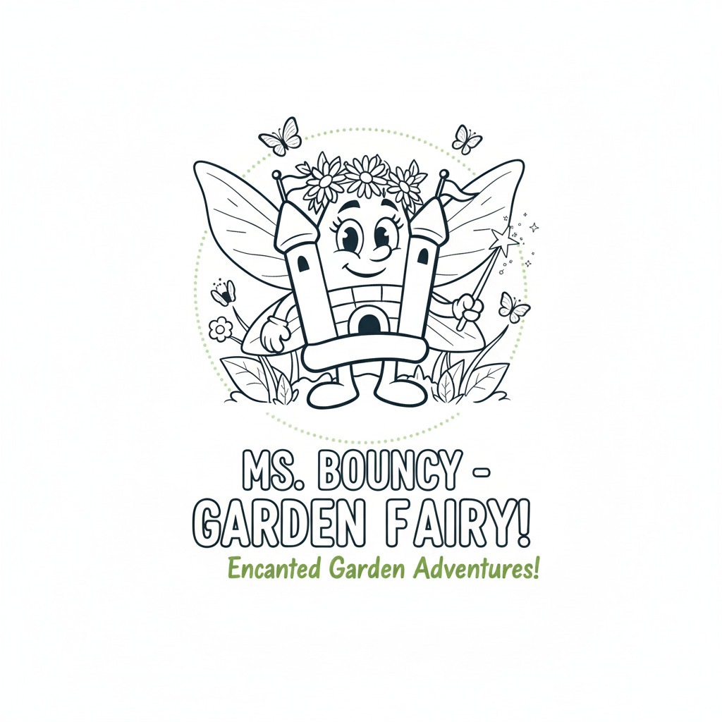 Kleurplaat Ms. Bouncy Garden Fairy blanco